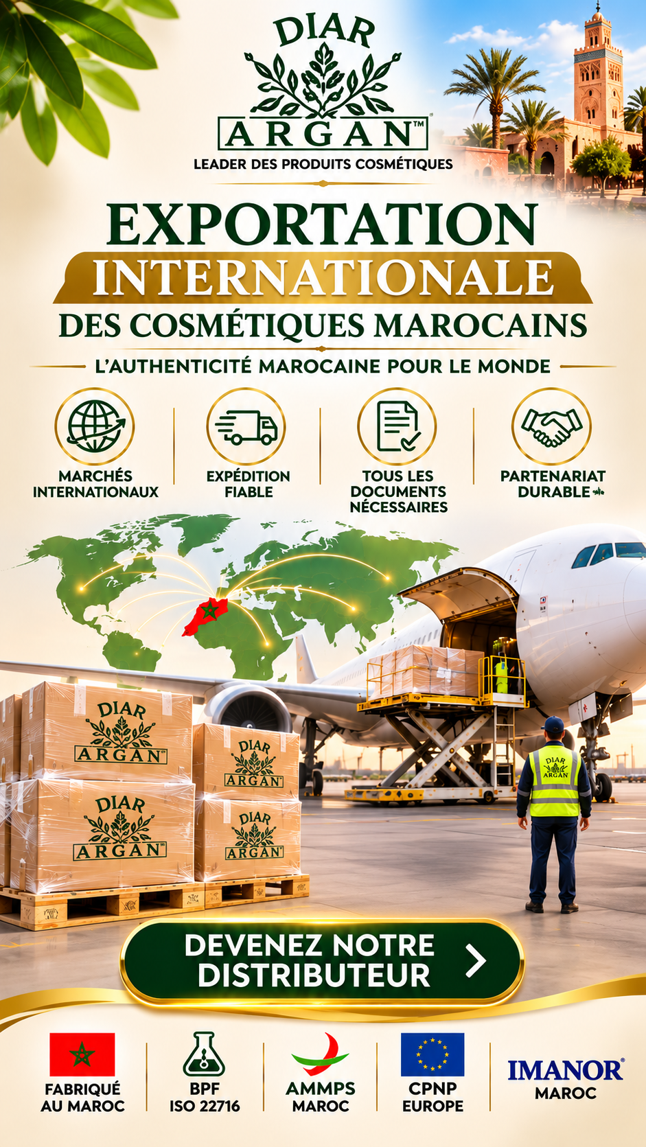 Exportation internationale des cosmétiques marocains